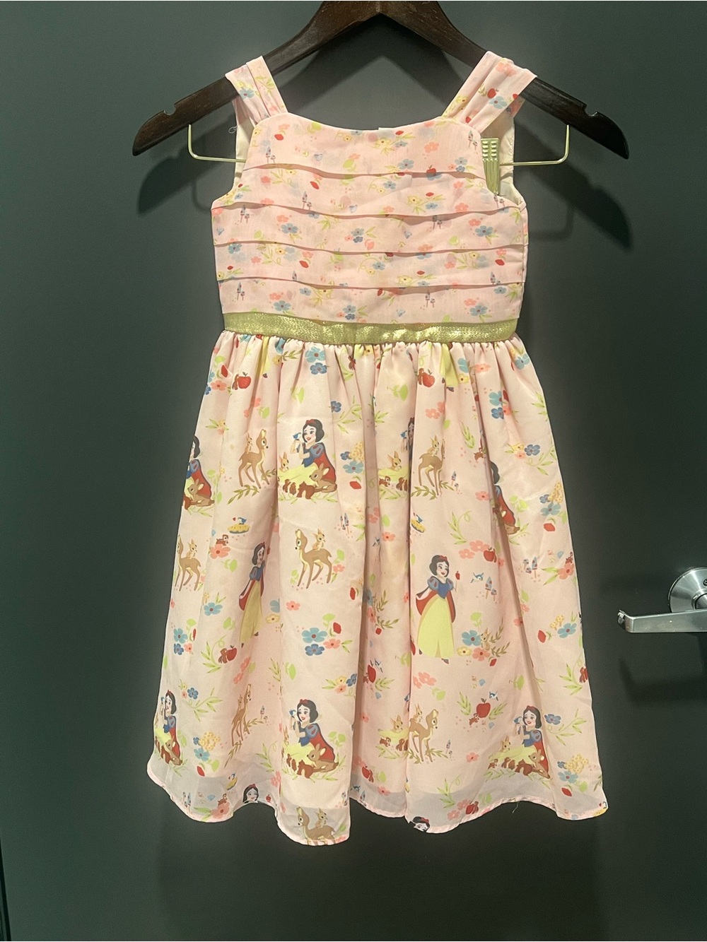 Disney Snow White Pink Princess Printed Party Dress Size 4